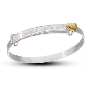 Gold Plated 925 "Daddy's Little Girl" Baby Bangle (0-1 yrs)