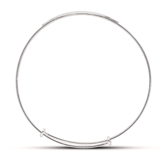 Personalised Sterling Silver Birthstone Unisex Baby Bangle (0-1yrs)