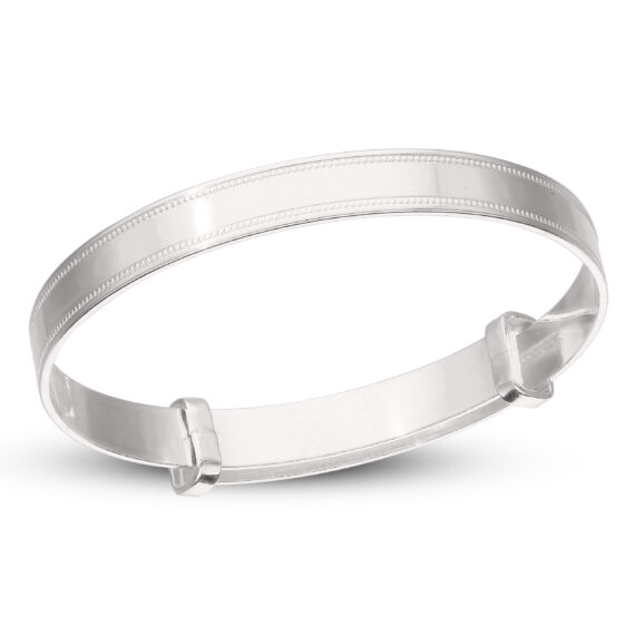 Personalised 925 Silver Dot Pattern Baby Bangle (0-3 yrs)