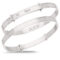 Personalised Sterling Silver Unisex Infant Baby Bangle with Diamond (1-3yrs)