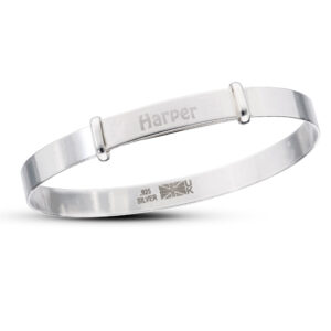 Personalised Sterling Silver ''Always Watching Over You'' Angel Baby Bangle  (1-3 yrs)