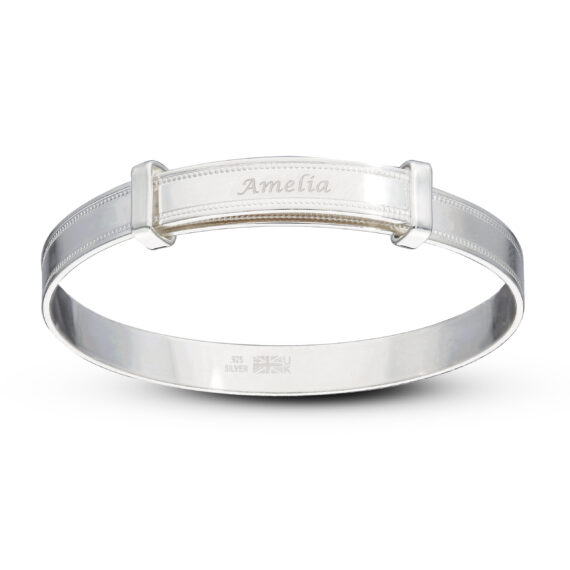 Personalised Sterling Silver Unisex Baby Bangle (0-3yrs)