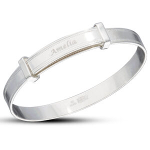 Personalised Sterling Silver Unisex Baby Bangle (0-3yrs)