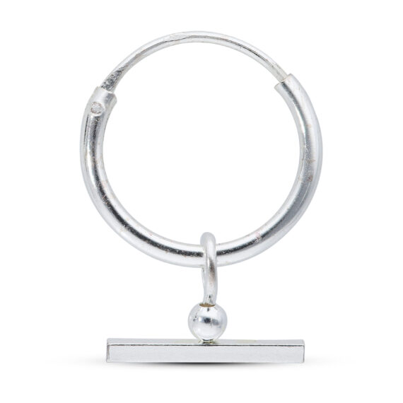 Sterling Silver Small T-Bar Hoop Earrings
