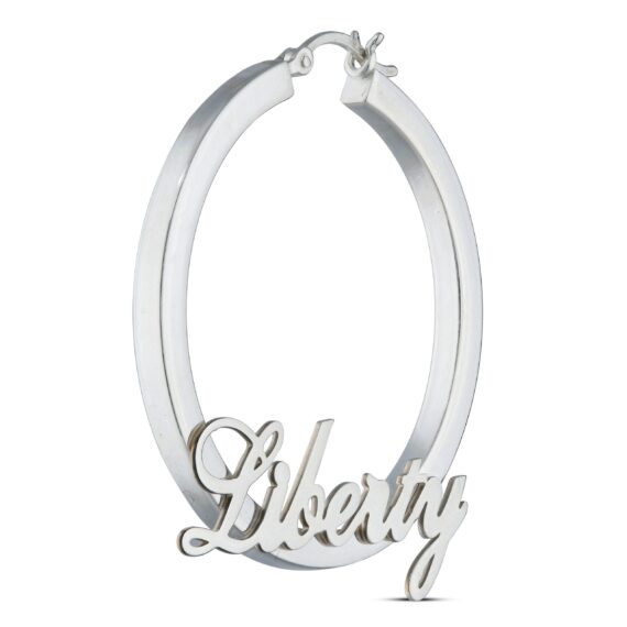 Personalised 925 Sterling Silver Round Hoop Earrings