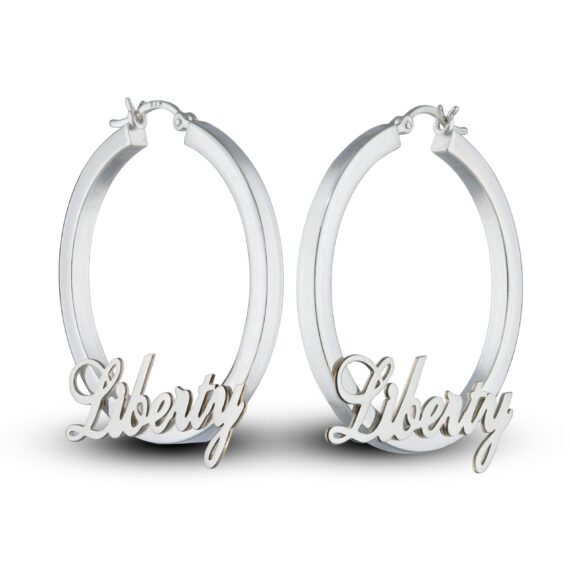 Personalised 925 Sterling Silver Round Hoop Earrings