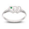 Personalised 925 Sterling Silver Double Heart Birthstone Ring