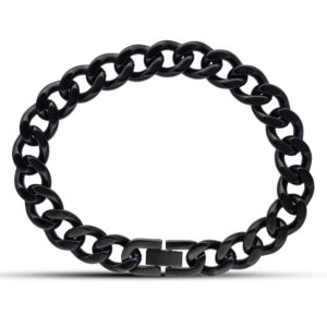 Stainless Steel Black Curb Men's Bracelet