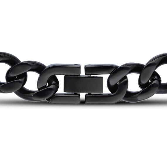 Stainless Steel Black Curb Men's Bracelet
