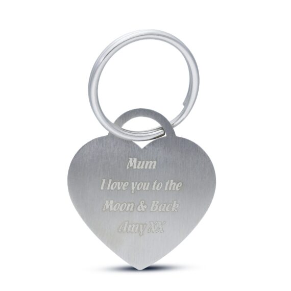 Personalised Key Ring Heart Shaped Pendant