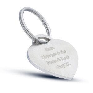 Personalised Key Ring Heart Shaped Pendant