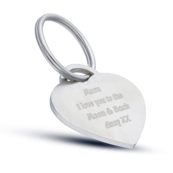 Personalised Key Ring Heart Shaped Pendant