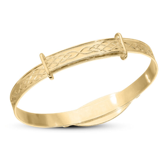 Personalised Gold Plated CZ Baby Boy / Baby Girl Bangle (0-1yrs)