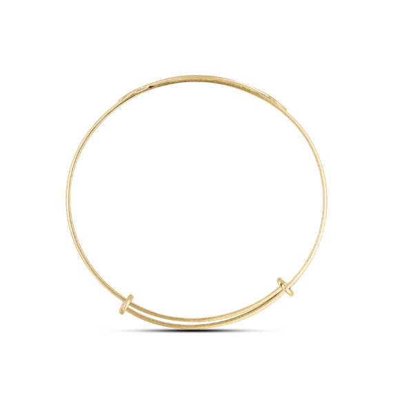 Personalised Gold Plated Girls Princess Bangle with Pink CZ (0-3 yrs)