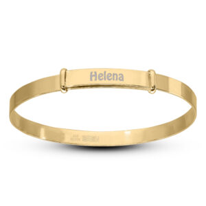 Personalised Gold Plated 925 Baby Bangle with Guardian Angel (1-3 yrs)