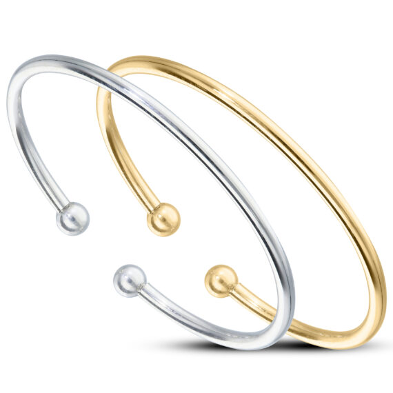Silver and Gold Plated Torque Baby Bangle (0-3yrs)